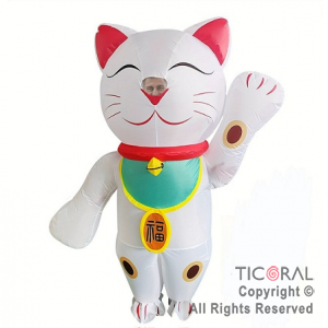 DISFRAZ INFLABLE GATO DE LA SUERTE ADULTO 1,60 MT X 1,90